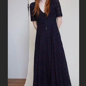 No.6 Paola Circle Dress - Navy/Red Plaid OPEN TO OFFERS